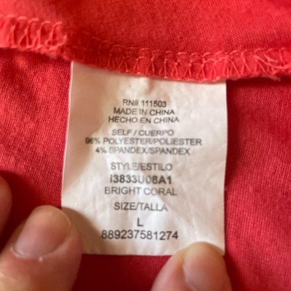 Lily Rose Madi skirt size Large Coral with asymmetrical hem, soft teeshirt feel - Picture 7 of 8